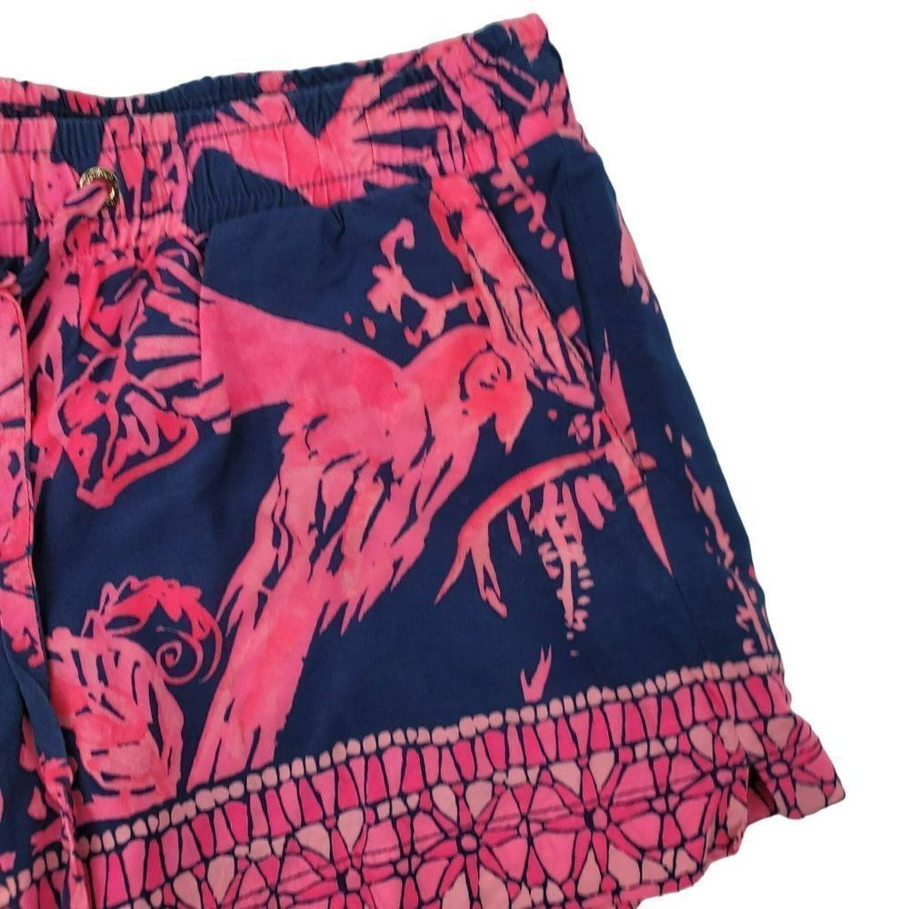 Lilly Pulitizer Shorts Pink Bird Island Hawaiian Elastic Size XXS Mid Rise - Picture 4 of 6